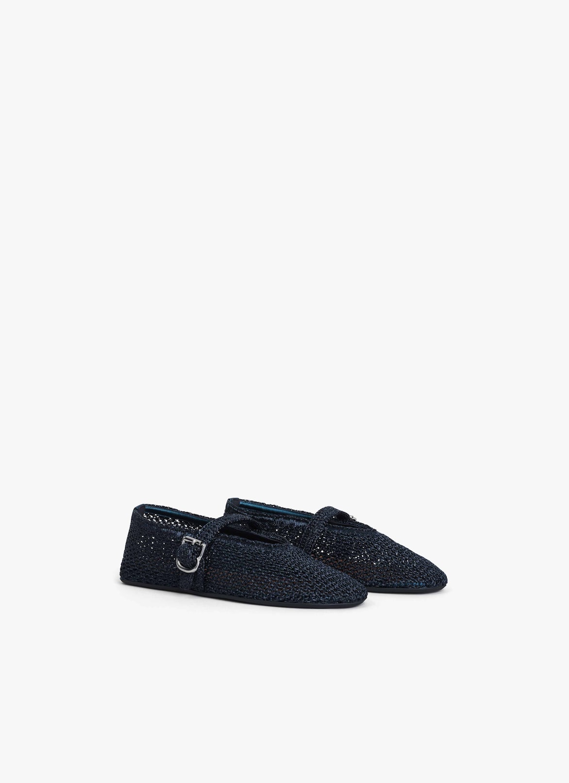 BALLET FLATS IN KNITTED LUREX ALAÏA DARK BLUE BALLET FLATS IN KNITTED LUREX